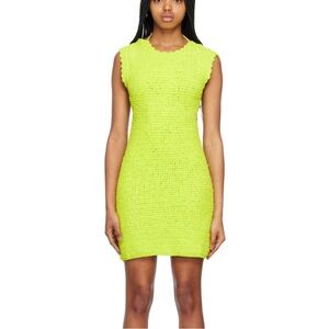 Ganni green open back mini dress